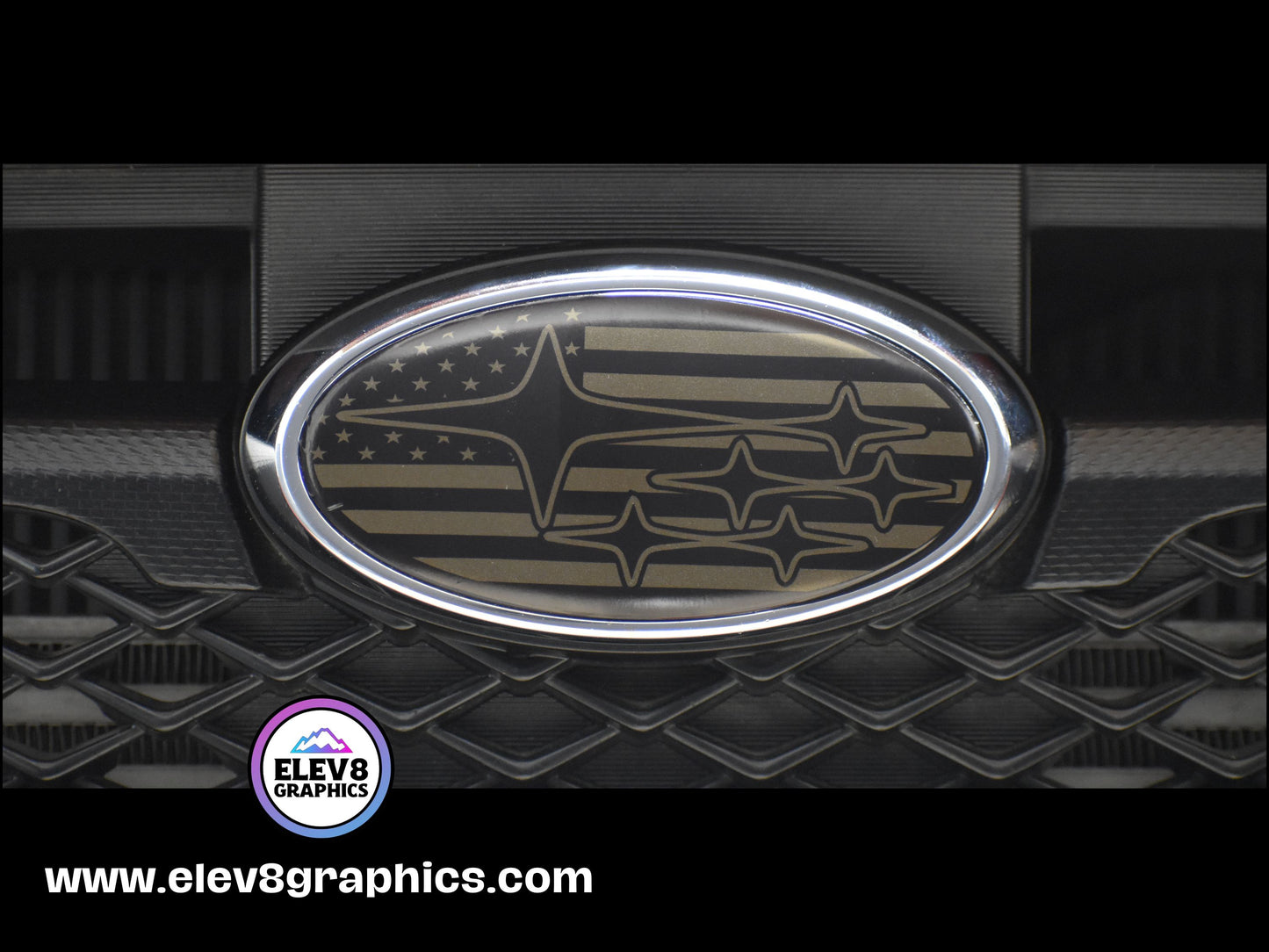 Emblem Overlay Set- FRONT & REAR OVERLAYS- For Subaru: American Flag Design - Fits Multiple Models- Multiple Colors