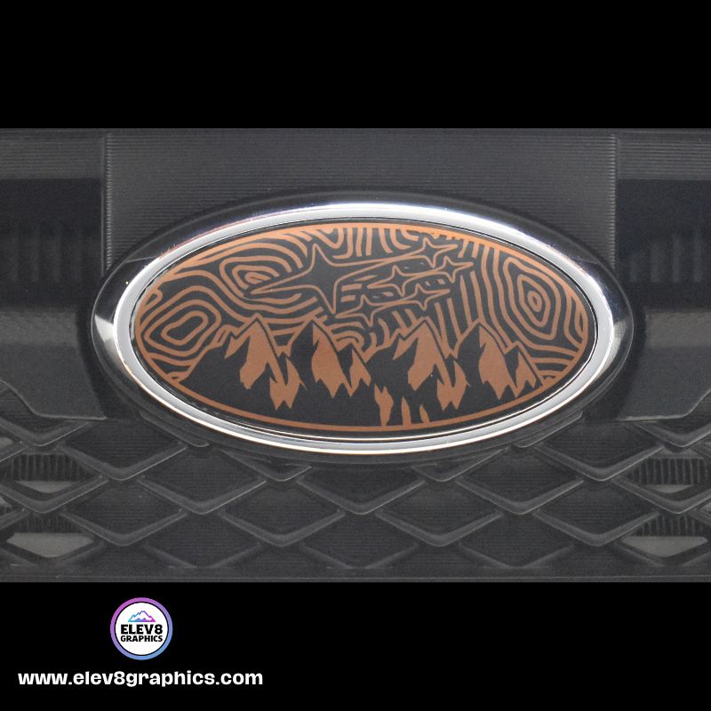 Single Overlay Fits Subaru: Mountain Topography Design - Fits Multiple Models