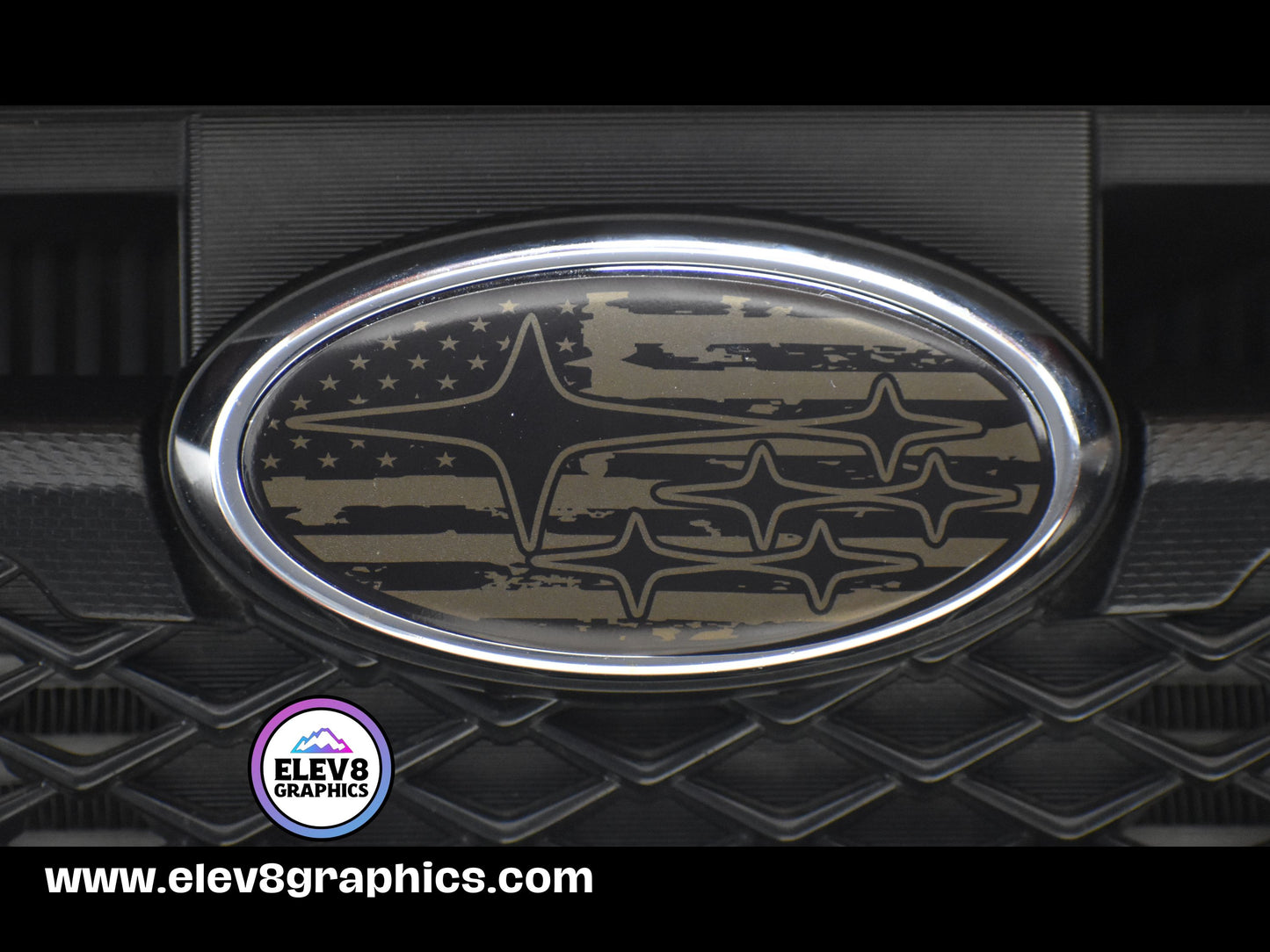 Emblem Overlay Set for Subaru: Distressed American Flag Design - Fits Multiple Models- Multiple Colors