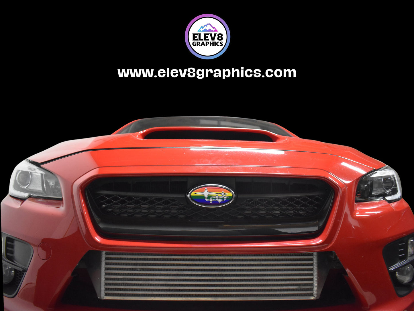 Single Emblem Overlay- FRONT OVERLAY ONLY- For Subaru: Pride Flag Design - Fits Multiple Models- Two Color Options