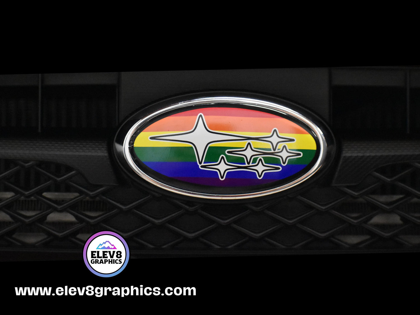 Emblem Overlay Set Fits Subaru: Pride Flag Design - Fits Multiple Models- Two Color Options