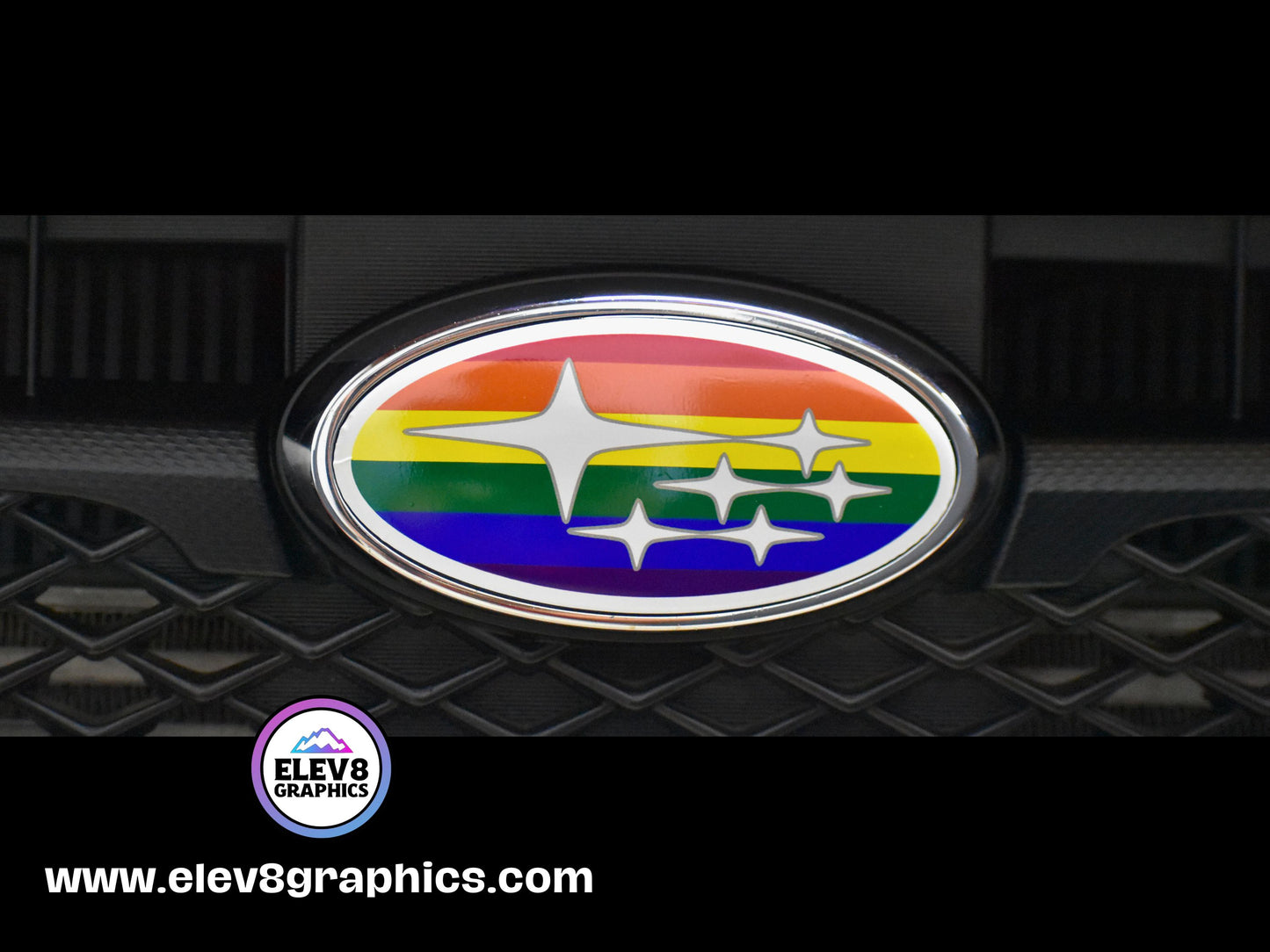Emblem Overlay Set Fits Subaru: Pride Flag Design - Fits Multiple Models- Two Color Options