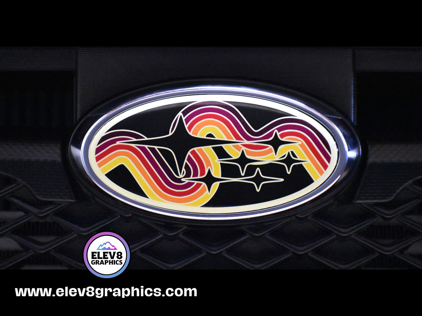 Emblem Overlay Set Fits Subaru: Retro Stripe Design - Fits Multiple Models