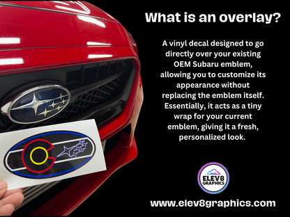 Emblem Overlay Set | American Flag Design | Red, White & Blue|  Fits Subaru