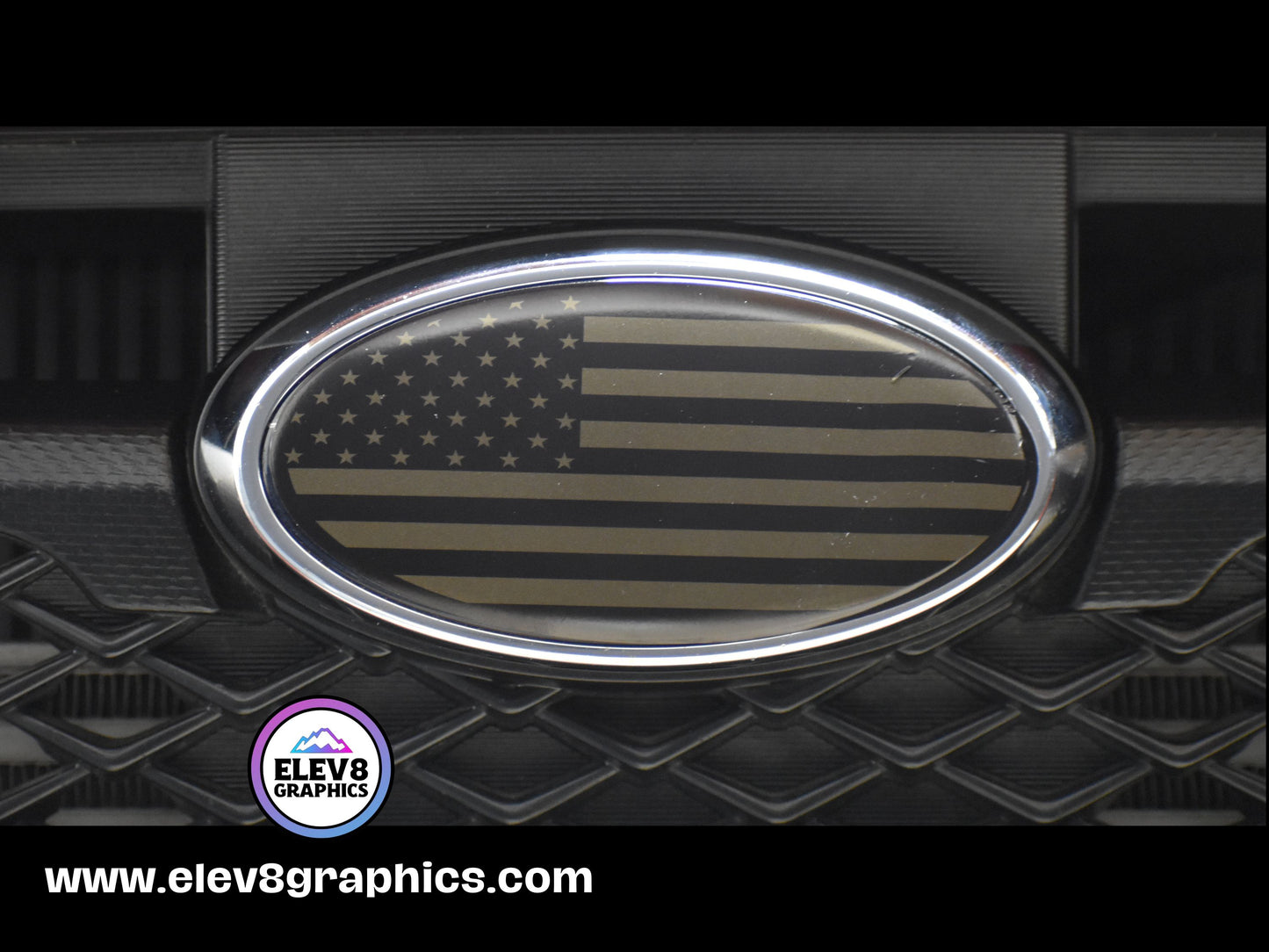 Emblem Overlay Set | American Flag Design | Black & Gray|  Fits Subaru