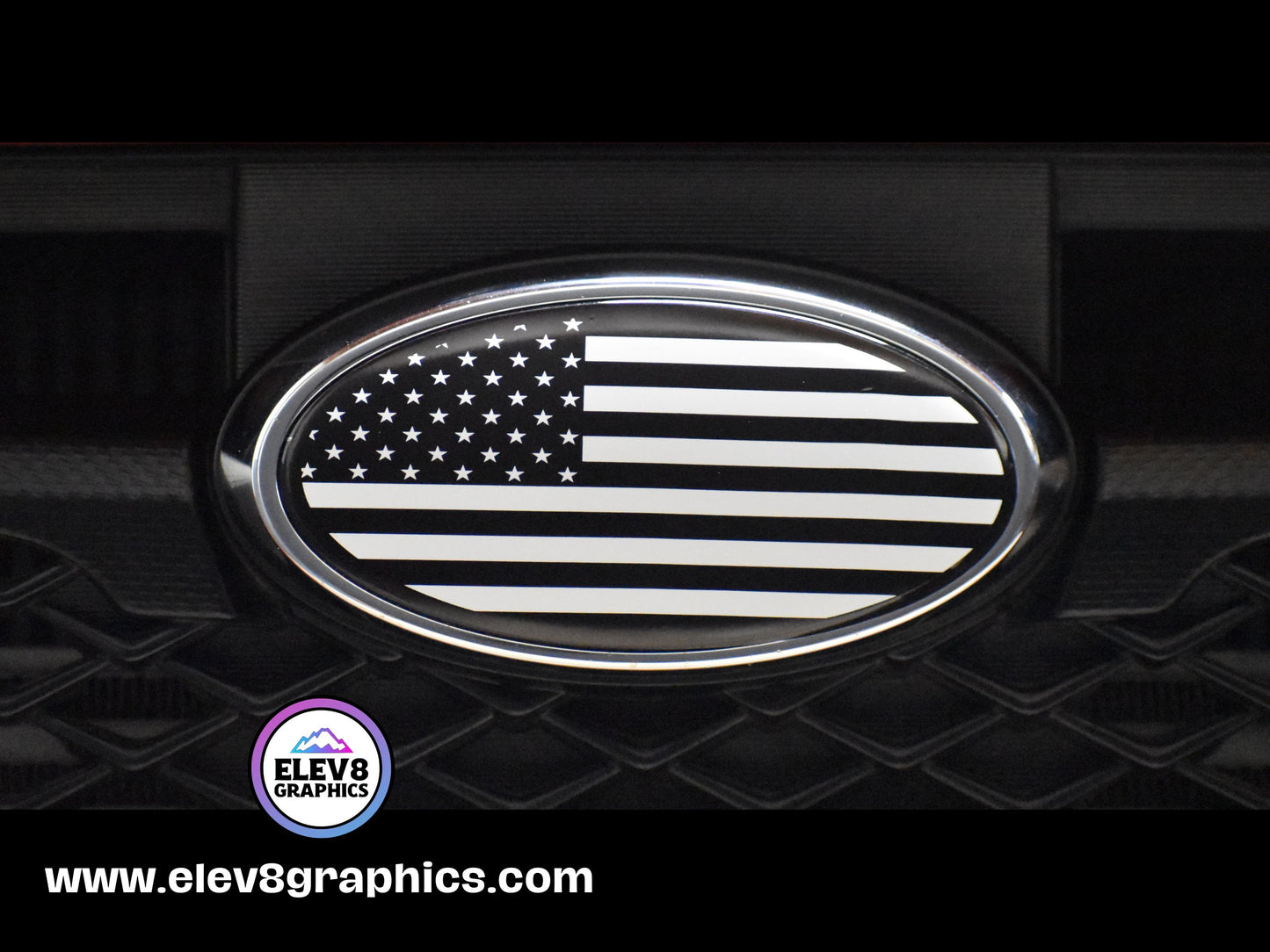 Emblem Overlay Set | American Flag Design | Black & White|  Fits Subaru