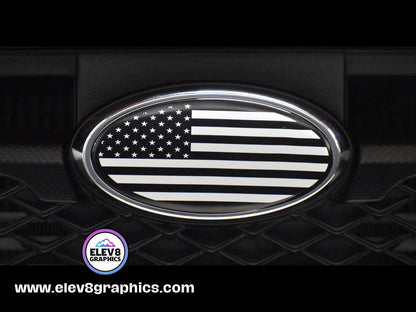 Emblem Overlay Set | American Flag Design | Black & White|  Fits Subaru