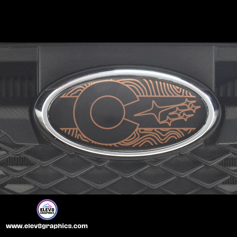 Emblem Overlay Set Fits Subaru: Colorado Topography Design - Fits Multiple Models