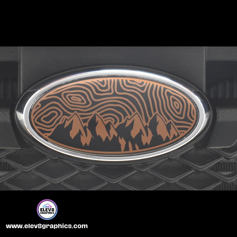 Emblem Overlay Set Fits Subaru: Mountain Topography Design - Fits Multiple Models