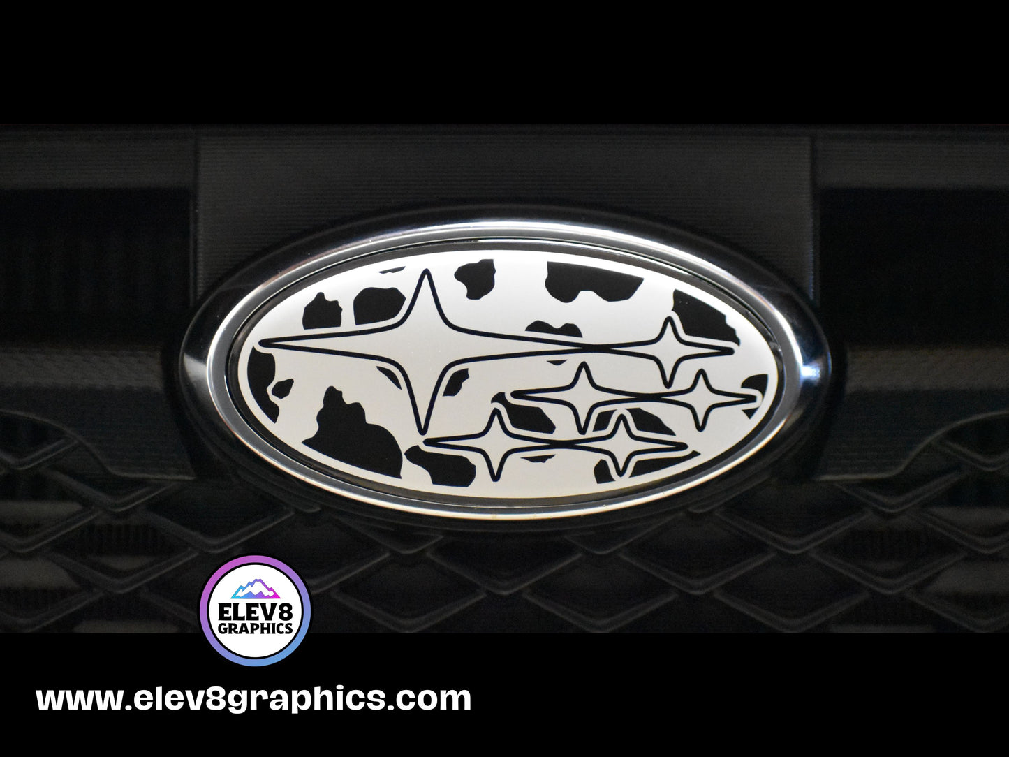 Emblem Overlay Set Fits Subaru: Cow Print Design - Fits Multiple Models- Multiple Colors