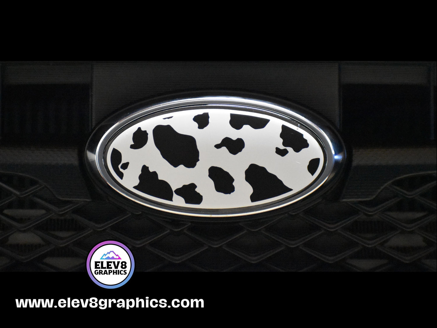 Emblem Overlay Set | Cow Print | Black & White |   Fits Subaru