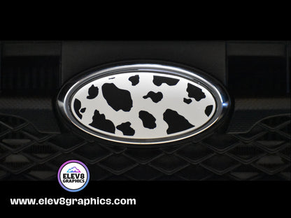 Emblem Overlay Set | Cow Print | Black & White |   Fits Subaru