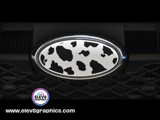 Emblem Overlay Set | Cow Print | Black & White |   Fits Subaru