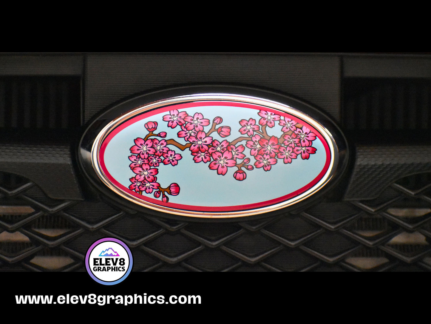 Emblem Overlay Set- FRONT & REAR OVERLAYS- For Subaru: Cherry Blossom Full Color Overlay - Two Color Options -  Fits Multiple Models