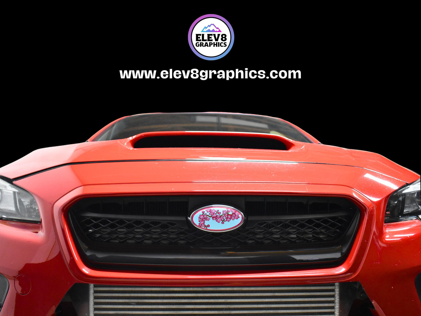 Single Emblem Overlay for Subaru: Cherry Blossom Full Color Overlay -Two Color Options - Fits Multiple Models