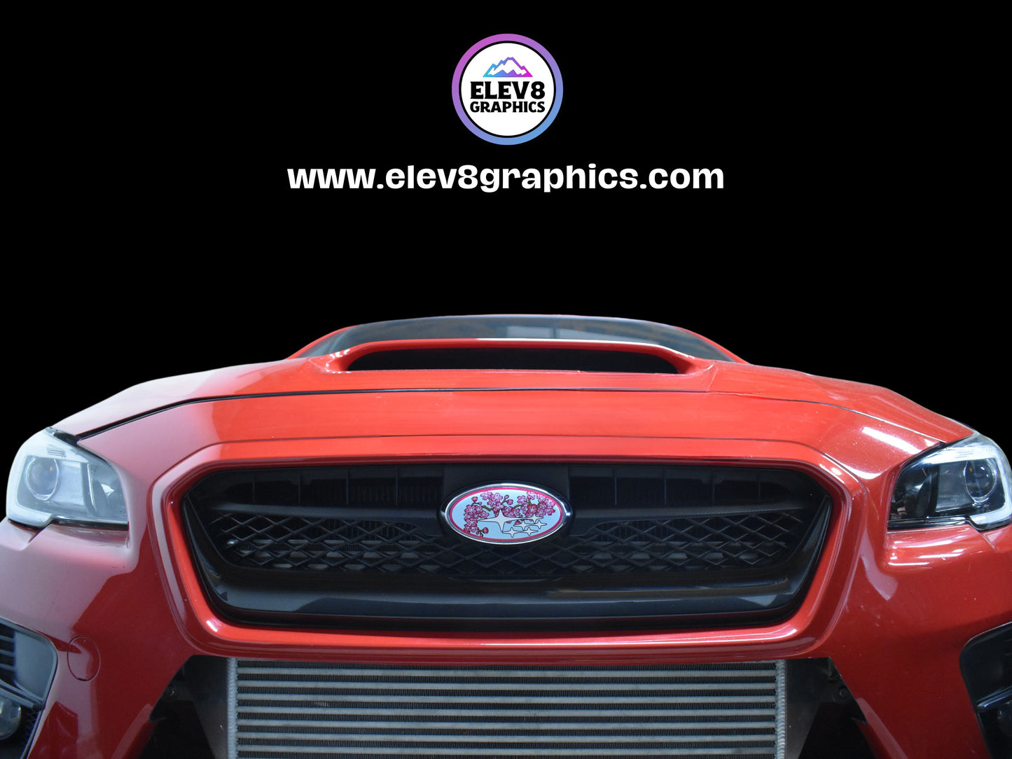 Single Emblem Overlay for Subaru: Cherry Blossom Full Color Overlay -Two Color Options - Fits Multiple Models
