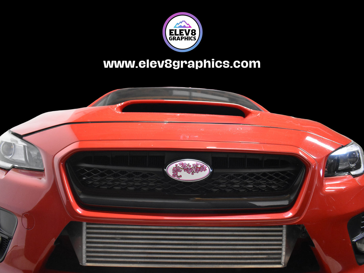 Emblem Overlay Set- FRONT & REAR OVERLAYS- For Subaru: Cherry Blossom Full Color Overlay - Two Color Options -  Fits Multiple Models