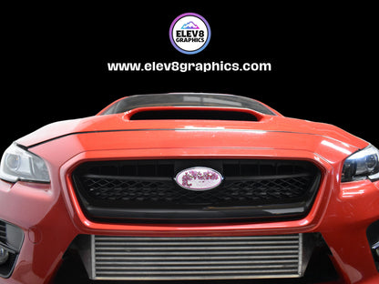 Emblem Overlay Set- FRONT & REAR OVERLAYS- For Subaru: Cherry Blossom Full Color Overlay - Two Color Options -  Fits Multiple Models