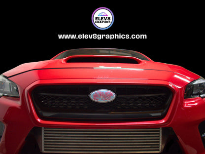 Emblem Overlay Set for Subaru: Cherry Blossom Magenta Outline Overlay - Two Color Options -  Fits Multiple Models