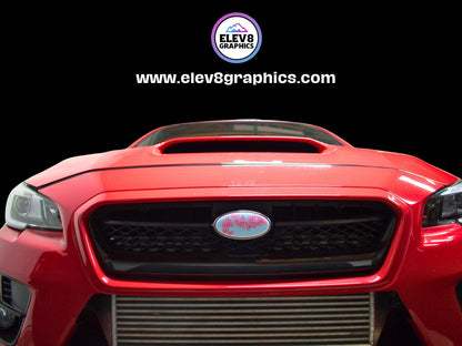 Emblem Overlay Set for Subaru: Cherry Blossom Magenta Outline Overlay - Two Color Options -  Fits Multiple Models