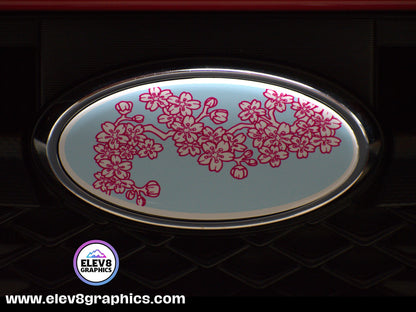 Emblem Overlay Set for Subaru: Cherry Blossom Magenta Outline Overlay - Two Color Options -  Fits Multiple Models