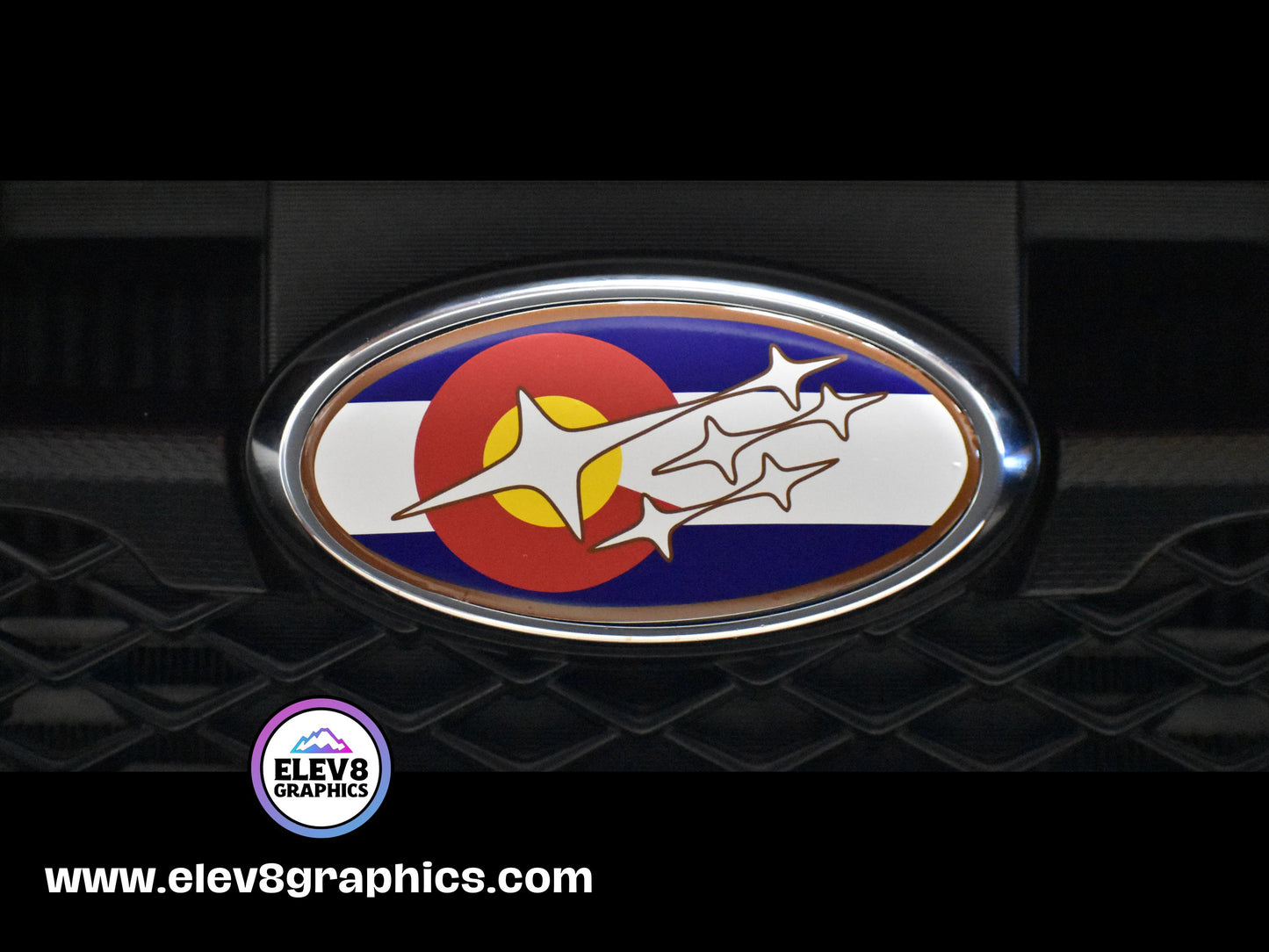 Emblem Overlay Set Fits Subaru: Colorado Flag Bronze Outline Design - Fits Multiple Models