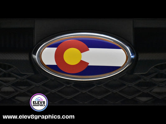 Single Emblem Overlay for Subaru: Colorado Flag Bronze Outline Design - Fits Multiple Models