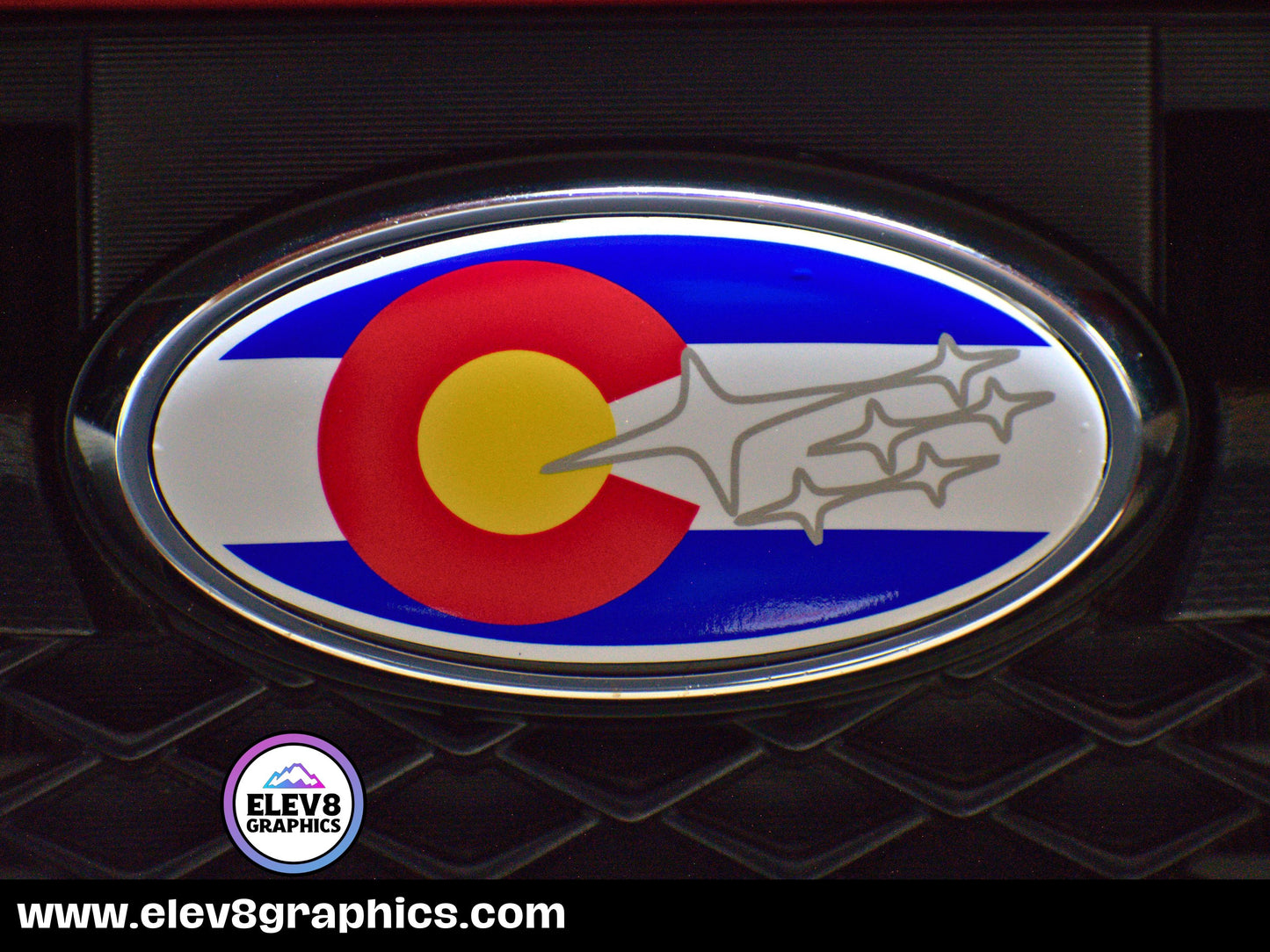 Emblem Overlay Set for Subaru: Colorado Flag Design - Fits Multiple Models