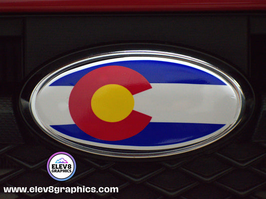 Emblem Overlay Set for Subaru: Colorado Flag Design - Fits Multiple Models