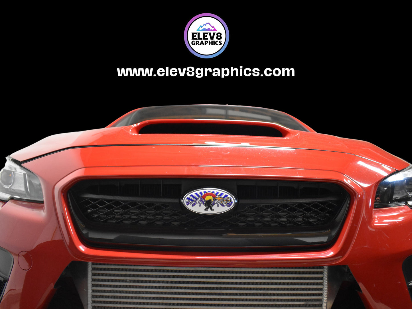 Single Emblem Overlay- FRONT OVERLAY ONLY- For Subaru: Colorado Sasquatch Design - Fits Multiple Models