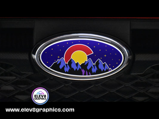 Emblem Overlay Set for Subaru: Colorado Starry Mountain Night Design - Fits Multiple Models