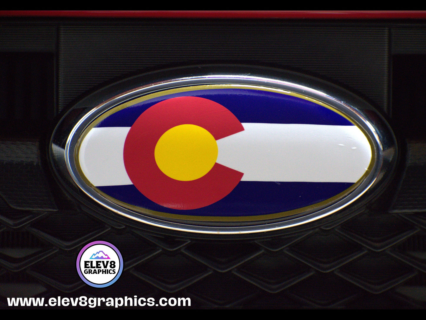 Emblem Overlay Set | Colorado Flag | Bronze Border |  Fits Subaru