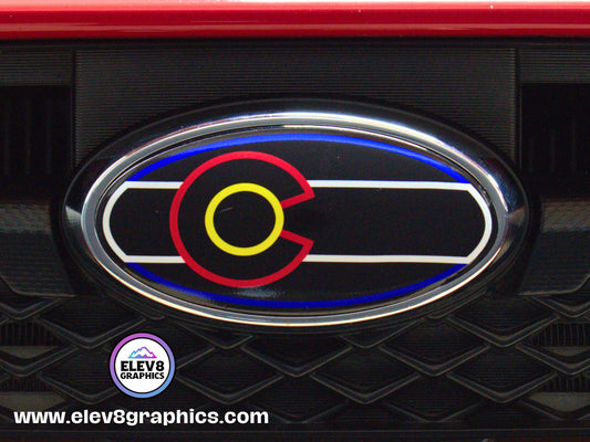 Emblem Overlay Set | Colorado Flag Outline |  Fits Subaru