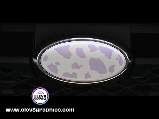 Emblem Overlay Set | Cow Print | Lavender |   Fits Subaru