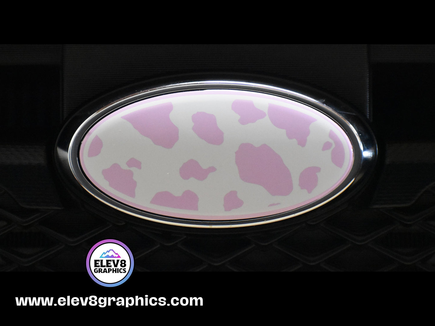 Emblem Overlay Set | Cow Print | Light Pink |   Fits Subaru