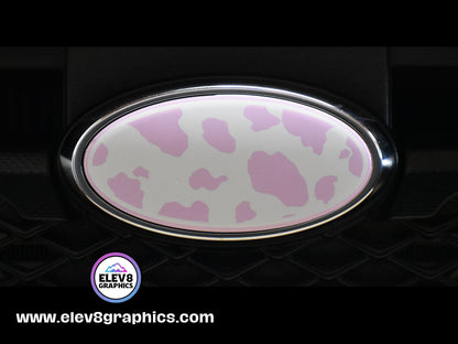 Emblem Overlay Set | Cow Print | Light Pink |   Fits Subaru
