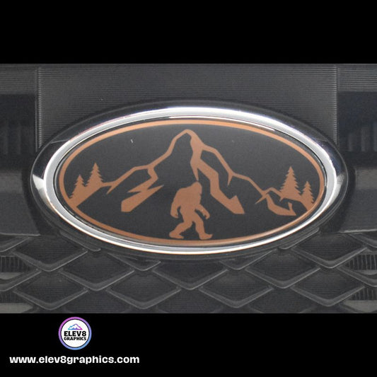 Emblem Overlay Set | Mountain Sasquatch | Black/Brown |  Fits Subaru