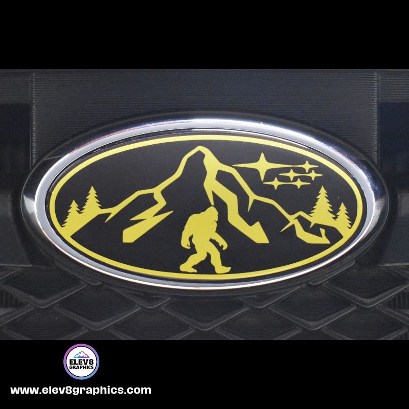 Emblem Overlay Set- FRONT & REAR OVERLAYS- for Subaru: Mountain Sasquatch - Fits Multiple Models- Multiple Colors