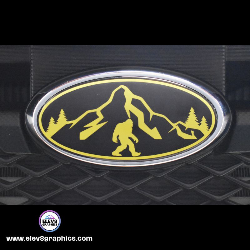 Emblem Overlay Set- FRONT & REAR OVERLAYS- for Subaru: Mountain Sasquatch - Fits Multiple Models- Multiple Colors