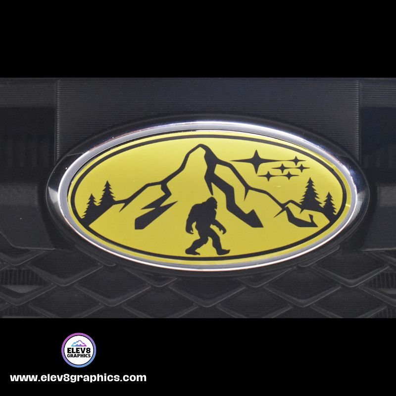 Emblem Overlay Set- FRONT & REAR OVERLAYS- for Subaru: Mountain Sasquatch - Fits Multiple Models- Multiple Colors