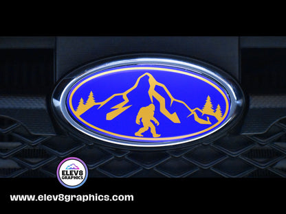 Emblem Overlay Set | Mountain Sasquatch | Blue/Golden Yellow |  Fits Subaru