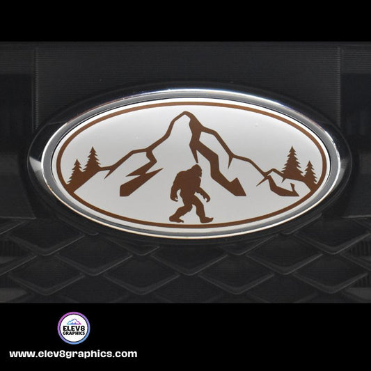 Emblem Overlay Set | Mountain Sasquatch | White/Brown |  Fits Subaru
