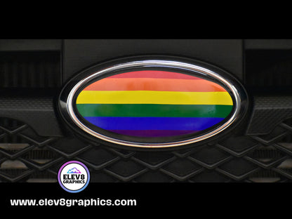 Single Emblem Overlay for Subaru: Pride Flag Design - Fits Multiple Models- Two Color Options