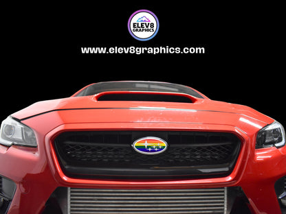 Single Emblem Overlay for Subaru: Pride Flag Design - Fits Multiple Models- Two Color Options