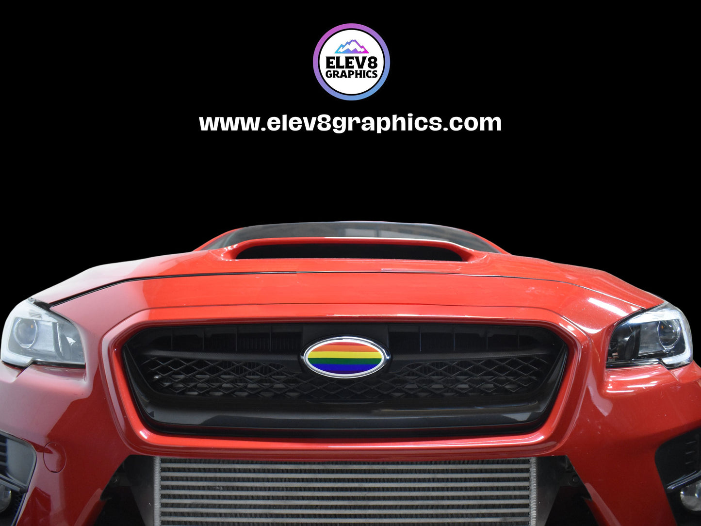 Single Emblem Overlay- FRONT OVERLAY ONLY- For Subaru: Pride Flag Design - Fits Multiple Models- Two Color Options
