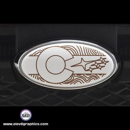 Emblem Overlay Set Fits Subaru: Colorado Topography Design - Fits Multiple Models