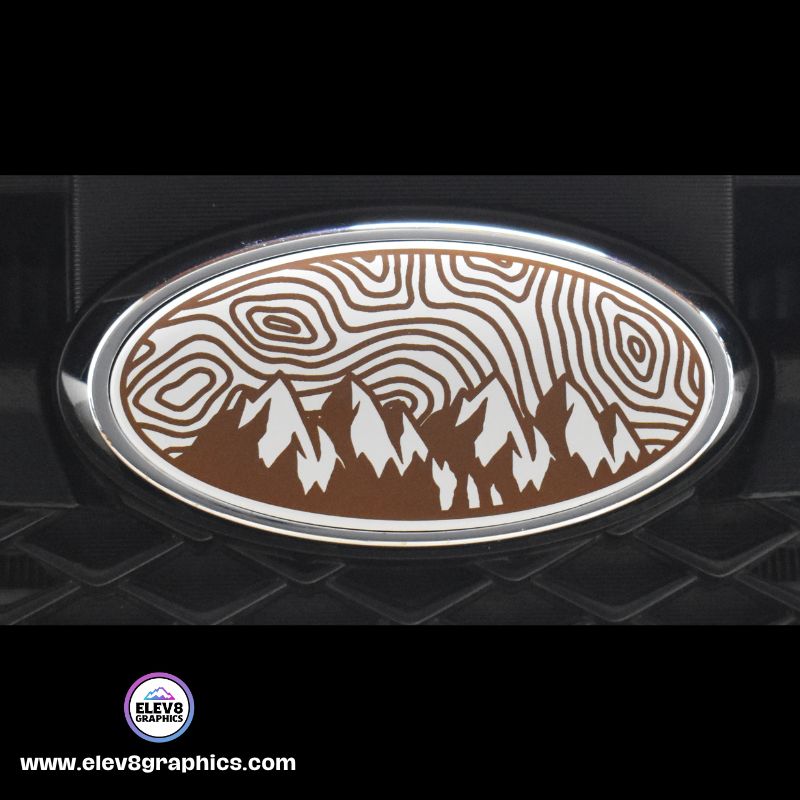 Emblem Overlay Set Fits Subaru: Mountain Topography Design - Fits Multiple Models