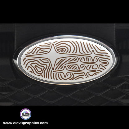 Emblem Overlay Set Fits Subaru: Topography Design - Fits Multiple Models