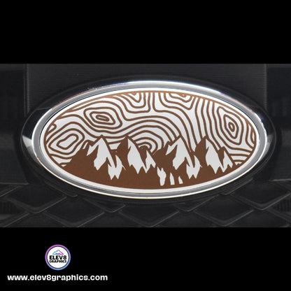 Emblem Overlay Set | Mountain Topo | White/Bronze |  Fits Subaru